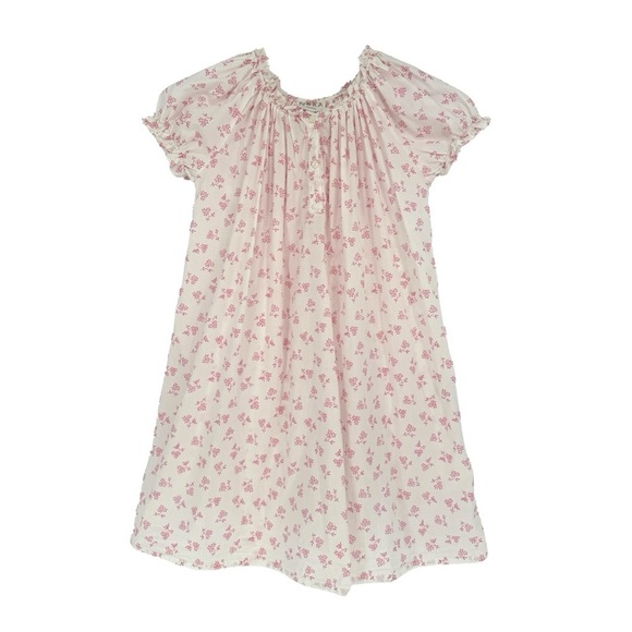 Nora Layette Baby Smocked Ruffle Day Gown 6M Pink Floral Bouquet - Picture 1 of 5